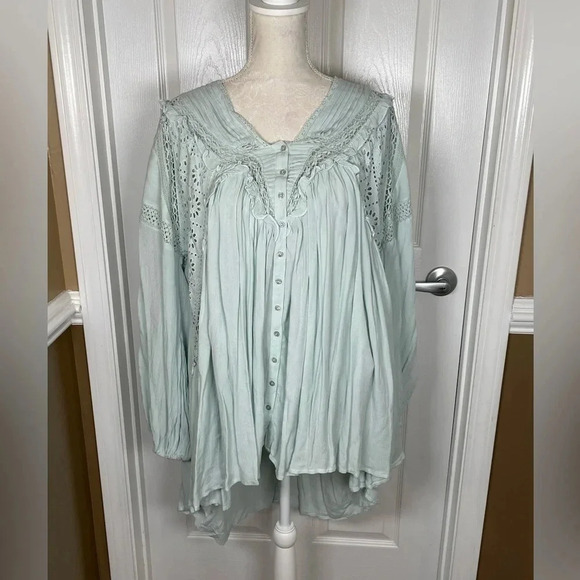 Free People Mint Color Tunic Top - Picture 2 of 5